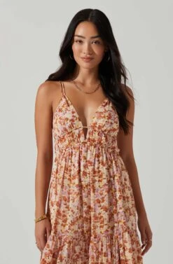 Ryliana Floral Tiered Maxi Dress -Astr The Label Shop ACDR101640 RUSTLILACFLORAL 2