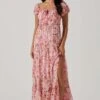 Roseline Off Shoulder Floral Maxi Dress