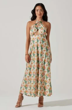 Astr The Label Shop 14 Giova Floral Halter Midi Dress