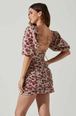 Verina Puff Sleeve Floral Mini Dress 10 Verina Puff Sleeve Floral Mini Dress -Astr The Label Shop ACDR101662 REDMULTIFLORAL 3
