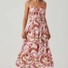 Suzy Abstract Print Midi Dress -Astr The Label Shop ACDR101679 BROWNPINKGEO 1
