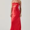 Bellerose Satin Cutout Midi Dress 1 Bellerose Satin Cutout Midi Dress -Astr The Label Shop ACDR101684 CORAL 1