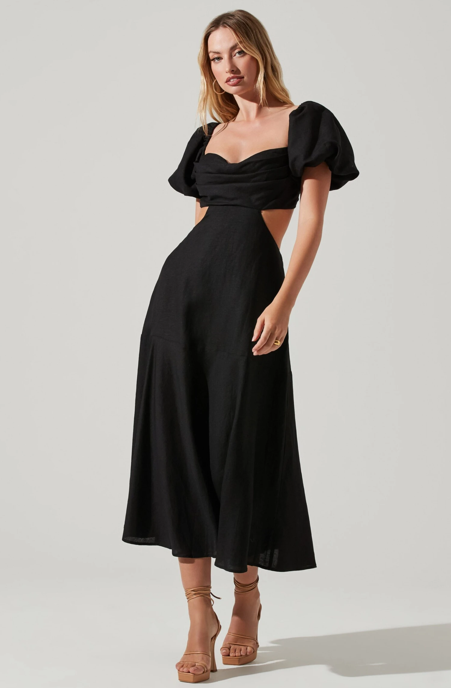 Winley Puff Sleeve Cutout Midi Dress 9 Winley Puff Sleeve Cutout Midi Dress - Image 7
