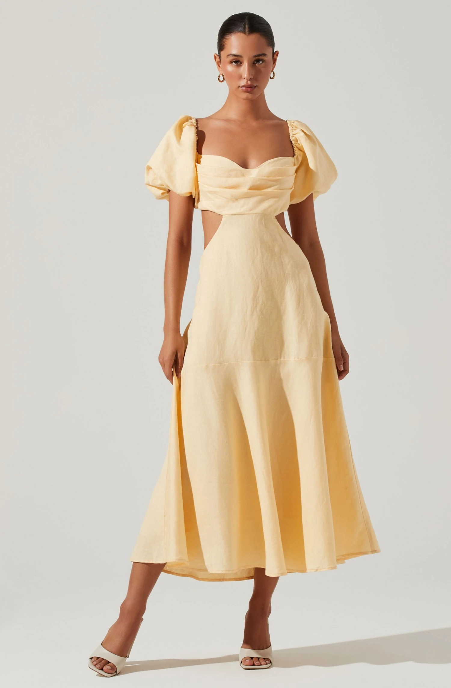 Winley Puff Sleeve Cutout Midi Dress 18 Winley Puff Sleeve Cutout Midi Dress - Image 16