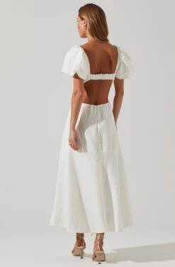 Winley Puff Sleeve Cutout Midi Dress 26 Winley Puff Sleeve Cutout Midi Dress -Astr The Label Shop ACDR101685 OFFWHITE 5