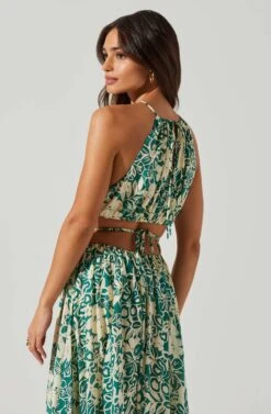 Sivana Halter Neck Floral Maxi Dress 9 Sivana Halter Neck Floral Maxi Dress -Astr The Label Shop ACDR101690 GREENFLORAL 3