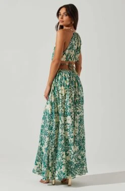 Sivana Halter Neck Floral Maxi Dress 10 Sivana Halter Neck Floral Maxi Dress -Astr The Label Shop ACDR101690 GREENFLORAL 4