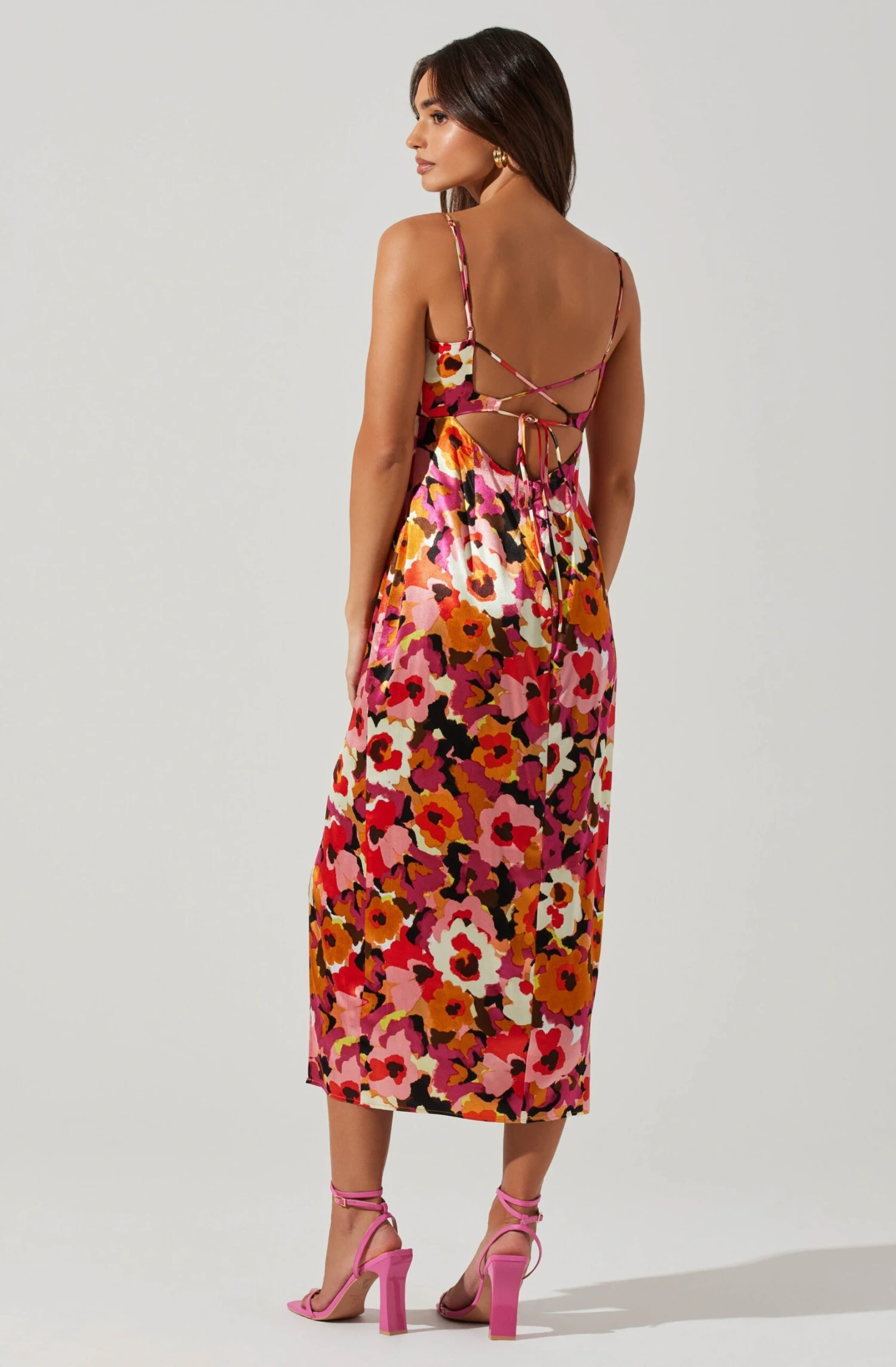 Chelsi Floral Satin Midi Dress 6 Chelsi Floral Satin Midi Dress - Image 4