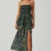 Stasia Floral Smocked Midi Dress -Astr The Label Shop ACDR101720P BLACKMULTI 1