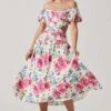 Liliosa Floral Off Shoulder Midi Dress 1 Liliosa Floral Off Shoulder Midi Dress -Astr The Label Shop ACDR101726 PINKMULTI 2594