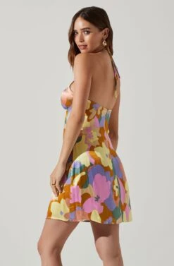 Minda Floral Halter Mini Dress -Astr The Label Shop ACDR101727 LIMERUSTFLORAL 3