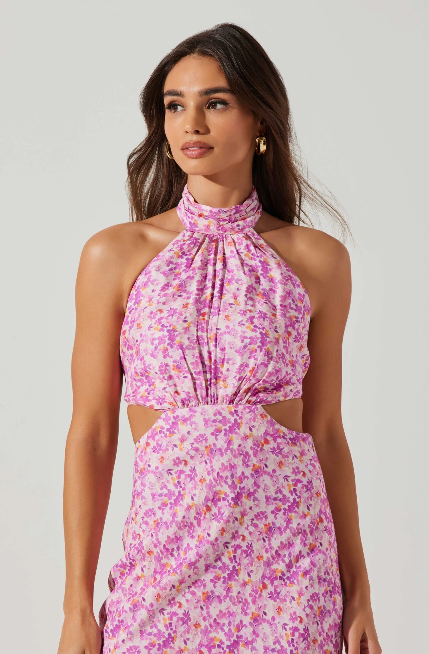 Ambretta Floral Halter Midi Dress 10 Ambretta Floral Halter Midi Dress - Image 8