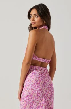Ambretta Floral Halter Midi Dress 21 Ambretta Floral Halter Midi Dress -Astr The Label Shop ACDR101747 PURPLEFLORAL 3