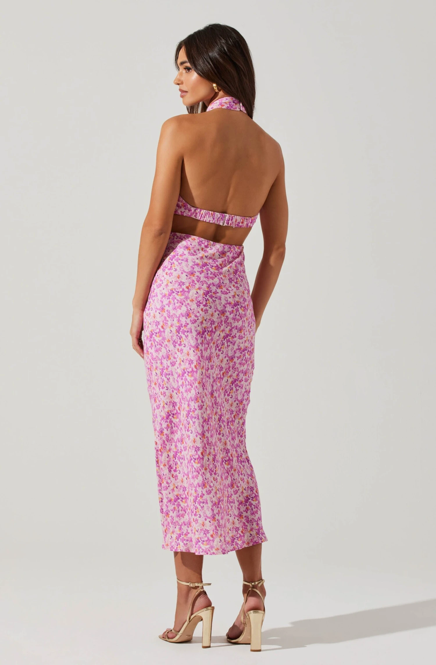 Ambretta Floral Halter Midi Dress 12 Ambretta Floral Halter Midi Dress - Image 10