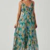 Loralee Pleated Floral Maxi Dress -Astr The Label Shop ACDR101790 GREENFLORAL 1
