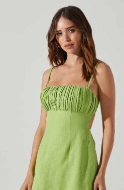 Claramae Ruched Mini Dress -Astr The Label Shop ACDR101796S AVOCADO 3
