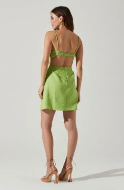 Claramae Ruched Mini Dress -Astr The Label Shop ACDR101796S AVOCADO 5