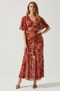 Kenzie Floral Maxi Dress -Astr The Label Shop ACDR101860DS RUSTFLORAL 2