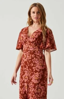 Kenzie Floral Maxi Dress -Astr The Label Shop ACDR101860DS RUSTFLORAL 4