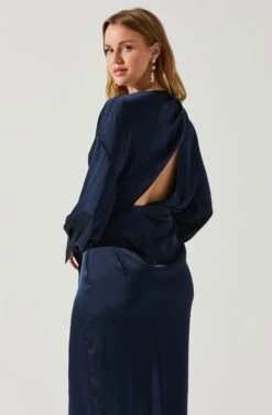 Sadyra Drop Shoulder Wrap Dress -Astr The Label Shop ACDR101865 MIDNIGHTBLUE 5