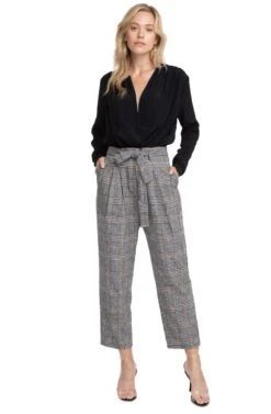 Tie Waist Trousers -Astr The Label Shop ACP6471 BLACK BROWN COMBO 01
