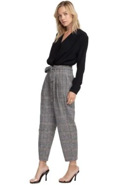 Tie Waist Trousers -Astr The Label Shop ACP6471 BLACK BROWN COMBO 02