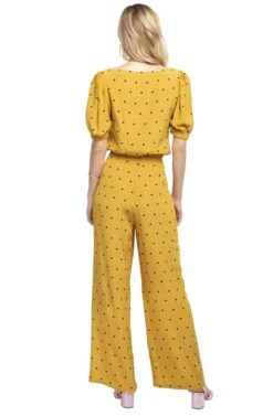 Burke Polka Dot Wide Leg Pants -Astr The Label Shop ACP7038 MUSTARD DOT 3