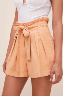 Pacific Pleated Tie Waist Shorts 13 Pacific Pleated Tie Waist Shorts -Astr The Label Shop ACP7113L PEACHPAPAYA 4