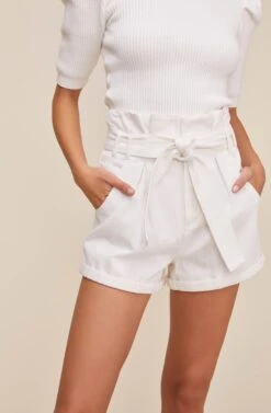 Catch 22 High Waist Shorts 9 Catch 22 High Waist Shorts -Astr The Label Shop ACP7150 WHITE 3