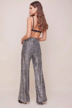 Selma Metallic Wide Leg Pant 9 Selma Metallic Wide Leg Pant -Astr The Label Shop ACP7189 SILVER BLACK 3