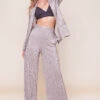 Aileen Wide Leg Plisse Pant -Astr The Label Shop ACP7192 PEWTER 2