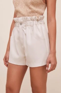 Petunia Faux Leather Shorts -Astr The Label Shop ACP7207 SAND 7