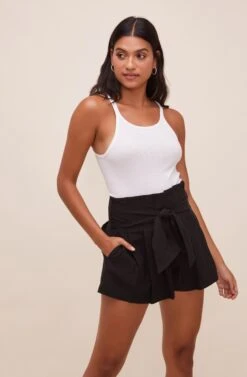 Marika Tie Waist Shorts -Astr The Label Shop ACP7211 BLACK 4