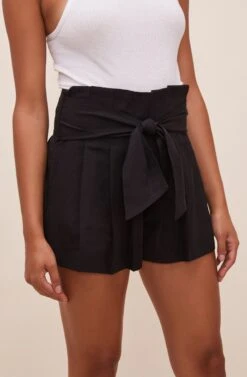 Marika Tie Waist Shorts -Astr The Label Shop ACP7211 BLACK 6