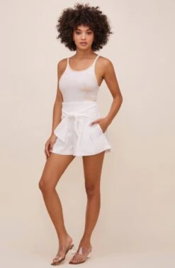Marika Tie Waist Shorts -Astr The Label Shop ACP7211 OFFWHITE 2