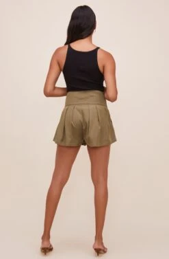 Marika Tie Waist Shorts -Astr The Label Shop ACP7211 OLIVE 5
