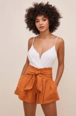 Marika Tie Waist Shorts -Astr The Label Shop ACP7211 SPICE 3