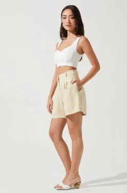 Melrose Pleated Shorts -Astr The Label Shop ACP7219 NATURAL 5