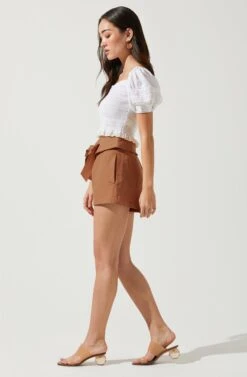 Kenia Tie Waist Shorts -Astr The Label Shop ACP7220 CARAMEL 4