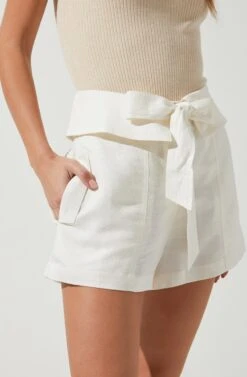 Kenia Tie Waist Shorts -Astr The Label Shop ACP7220 WHITE 2
