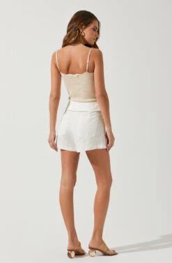 Kenia Tie Waist Shorts -Astr The Label Shop ACP7220 WHITE 3