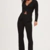 Maida Ribbed Knit Flare Pants -Astr The Label Shop ACP7223 BLACK 1