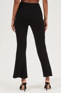 Maida Ribbed Knit Flare Pants -Astr The Label Shop ACP7223 BLACK 5