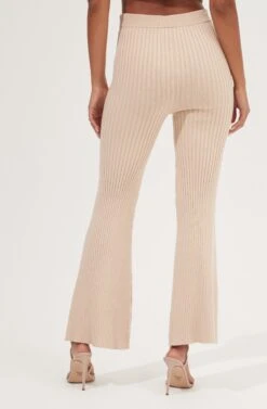 Maida Ribbed Knit Flare Pants -Astr The Label Shop ACP7223 LATTE 3