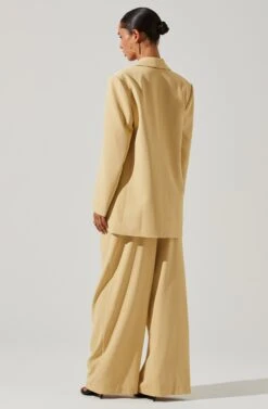 Boyfriend Criss Cross Pleated Wide Leg Pants -Astr The Label Shop ACP7225 MAIZE 4