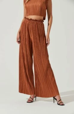Cruise Pleated Wide Leg Pants 11 Cruise Pleated Wide Leg Pants -Astr The Label Shop ACP7230 RUST 1
