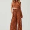Cruise Pleated Wide Leg Pants -Astr The Label Shop ACP7230 RUST 5