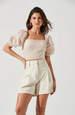 Wilma Faux Leather Shorts 22 Wilma Faux Leather Shorts -Astr The Label Shop ACP7242 IVORY 1477