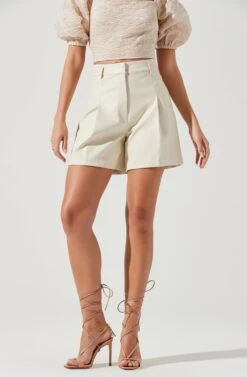 Wilma Faux Leather Shorts 21 Wilma Faux Leather Shorts -Astr The Label Shop ACP7242 IVORY 1482