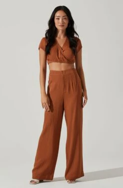 Sayla Wide Leg Pants -Astr The Label Shop ACP7246TX CARAMEL 1